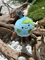 Globe terrestre bleu adorable, série de papeterie, porte-clés en peluche de dessin animé pour enfants, jouet en peluche globe terrestre mignon