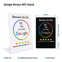 Panneau de table NFC sans contact pour avis Google, grand support en acrylique avec fonction Tap to Rate pour salons, magasins, cafés, réceptions