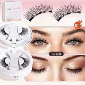Kit de <span class=keywords><strong>faux</strong></span> <span class=keywords><strong>cils</strong></span> magnétiques réutilisables, faciles à porter, style tendance, sans colle, <span class=keywords><strong>cils</strong></span> naturels - Product Image 1