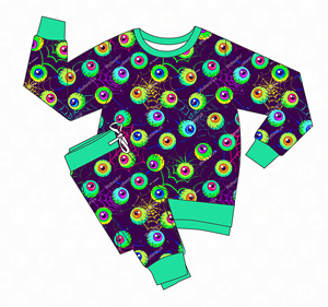 Set di Felpa Girocollo e Pantaloni da Jogging <span class=keywords><strong>per</strong></span> <span class=keywords><strong>Halloween</strong></span> |   Tuta <span class=keywords><strong>per</strong></span> bambini in bambù con stampa zucca e pipistrello |   Vendita all'ingrosso - Product Image 1