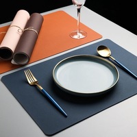 Napperons de table de mariage imperméables en cuir PU de luxe, résistants à l'huile, imprimés, pour la vente en gros
