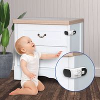 Loquet anti-pincement Prodigy AL004 pour enfants, ouverture facile, pour portes d'armoires à angle droit, sécurité en plastique, Guangdong, pour maisons et bureaux
