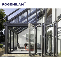 Rogenilan 빌라 하우스 파티오 인클로저 썬 룸 조립식 알루미늄 겨울 정원 모듈 식 선룸 유리 하우스