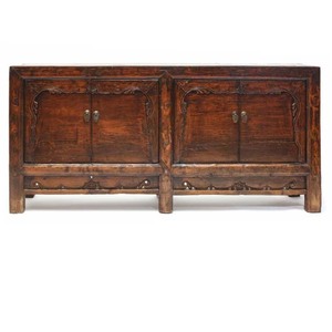 Mobile buffet/credenza in legno dipinto rosso, riproduzione di mobile antico cinese - Product Image 4