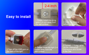 Wifi RGB không thấm nước thông minh ngoài trời LED eaves đèn từ xa Alexa Google trợ lý ứng dụng điều khiển PVC PC điểm vĩnh viễn đèn - Product Image 6