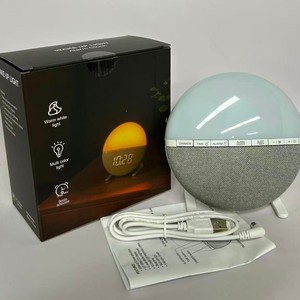 Réveil intelligent JM4 avec lumière LED Sunrise, veilleuse intelligente à changement de couleur, horloge de bureau numérique moderne à intensité variable, OEM ODM - Product Image 4