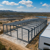 Atelier préfabriqué en structure métallique, bâtiment industriel ignifuge en métal galvanisé, cadre en H haute résistance