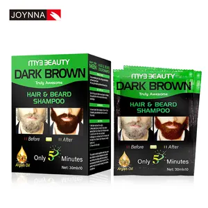 MYB美容黑色染料洗发水胡须或头发5分钟快速彩色染料洗发水用于胡须