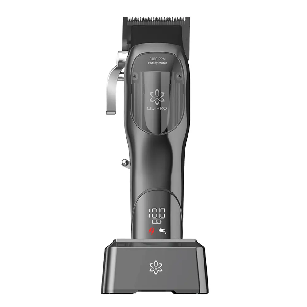 LILIPRO Machines de barbier professionnelles sans fil à grande vitesse 8100RPM pour hommes avec chargeur USB Source d'alimentation électrique Tondeuse à cheveux