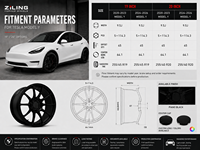 Rines ZL EV Ligeros de Aluminio Forjado para Tesla Model Y de 19 y 20 Pulgadas, Rines Personalizados de Alto Rendimiento