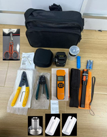 Kit de Herramientas de Fibra Óptica FTTH con Medidor de Potencia Óptica, Cortador de Fibra VFL, Pelador de Fibra, Juego de Herramientas de Empalme de Fibra para Instalación de Cables