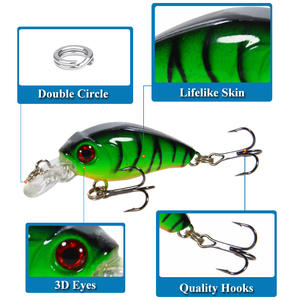 Señuelo de Pesca Rock N Roll Fat Crankbait de 4.5 cm y 3 g para Pesca de Lubina en Agua Dulce y Salada, Señuelo Duro para Pesca en Aguas Medias, Set de Aparejos - Product Image 4
