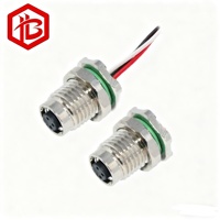 Connecteur circulaire étanche OEM ODM M5 à 4 broches femelles avec contact en cuivre pour PCB/FPC et système d'énergie solaire