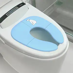 FoldingTravel Potty SeatためBaby Travel、Plastic Foldable Potty Toilet Seat Child Folding Plastic Kids Toddler Cover/