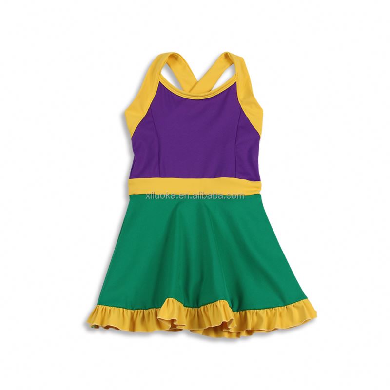 OEM Service Custom Girls' Long Sleeve Knee-Length Athletic Dress 77% Nylon  23% Spandex Yoga Fabric Purple/Yellow/Green Colors| Alibaba.com