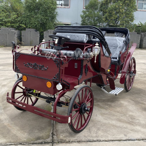 Carroza Eléctrica Clásica de Cuatro Ruedas Personalizable de Fábrica, con Toldo Rojo, para Bodas, con Capacidad para 4-6 Personas, 2 Años de Garantía - Product Image 1