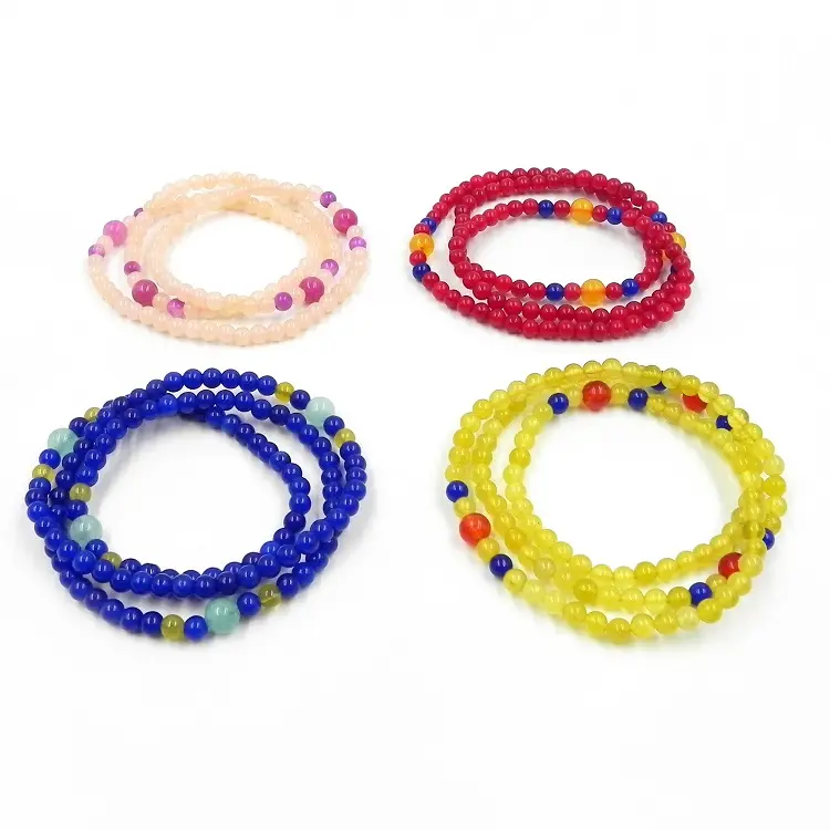 natural multi colored stone bracelet layer for girl