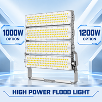 Projecteur LED 4 modules 1200W IP67 pour extérieur, éclairage commercial à mât haut, support réglable