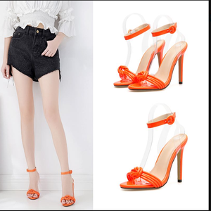 100153 DEleventh donna scarpe delle signore <span class=keywords><strong>sandali</strong></span> nuovi <span class=keywords><strong>sandali</strong></span> di design del Legame di Arco tacchi a spillo scarpe donna commercio all'ingrosso arancione - Product Image 3