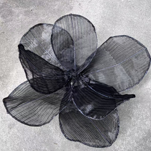 Flower Design Wedding Giant Ruffled <strong>Organza</strong> Large Petal Lace <strong>Fabric</strong> Wedding Photography Stage Background Decoration - Product Image 5