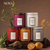 Bougie parfumée artisanale de luxe NOVA, dans un bocal en verre, cire de soja 100% biologique, décoration d'intérieur, personnalisable, Thanksgiving, fête des pères