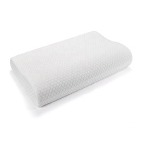 Oreiller de soutien pour un sommeil sain, en mousse à mémoire de forme non toxique, avec motif ondulé, housse en fibre de bambou, en tissu tricoté.