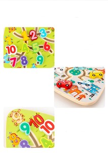 Niños Montessori forma triangular colorido a juego tablero deslizante cognitivo educación temprana pista de madera juego de laberinto juguetes para niños - Product Image 5