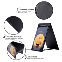 Support de menu de table en cuir 6x4 pouces pour vente en gros, modèle à insertion unique