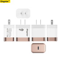 Chargeur mural rapide pour téléphone portable, couleur blanche, 30W, type C US, port unique, charge rapide 3.0, chargeurs pour téléphone portable