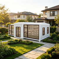 Grande maison préfabriquée conteneurisée extensible à double aile de 20/40 pieds, deux chambres, pour usage scolaire, maison portable, unité d'habitation préfabriquée