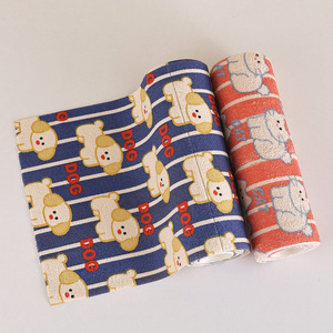 Cartoon Animal Pattern Disposable Dishcloth 25x25cm 20 Sheets Per <b>Roll</b> Antibacterial Absorbent Kitchen Cleaning Towel - Product Image 1