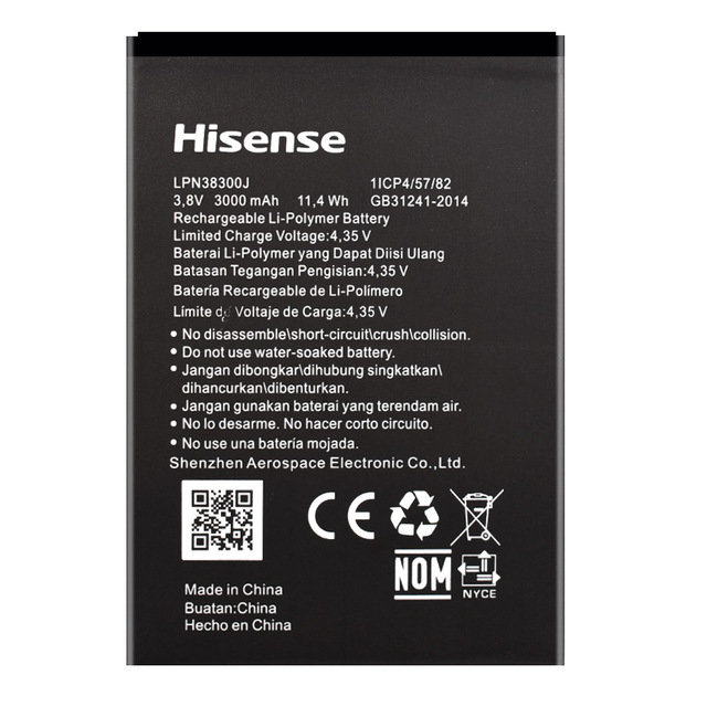 3.8V 2000mAh 7.6Wh LIW38200J Rechargeable Li-ion Battery for Hisense U962 2019 U963 U964 Batteries