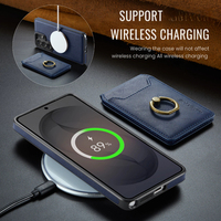 Étui portefeuille magnétique détachable en PU pour Samsung S26 Ultra/S26 Plus/S26/FE, blocage RFID, support rotatif à 360°, charge sans fil