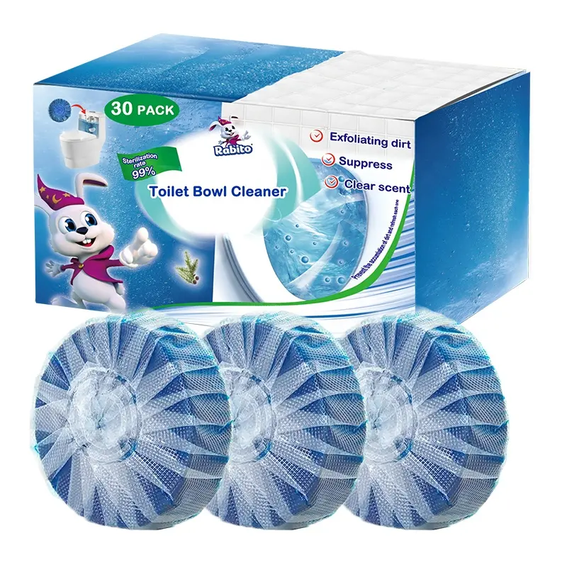 2024 nouveau produit de nettoyage de toilette 30 paquets de parfum de pin tout automatique naturel BthroomToilet Bowl Cleaner Tablet