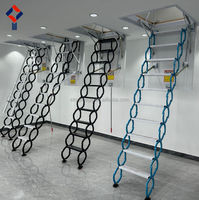 Accès pratique, escalier télescopique électrique intérieur pour grenier, pliable automatiquement, échelle de grenier en acier, escalier pliable