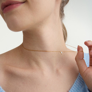 Ensemble collier et boucles d'oreilles en zircon en forme de cœur, plaqué or 18 carats, acier inoxydable, pour femme, bijoux à porter au quotidien - Product Image 3