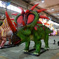 Dinosaures animatroniques grandeur nature pour parc d'attractions, modèle de dinosaure mécanique pour exposition, capteur infrarouge, Styracosaurus