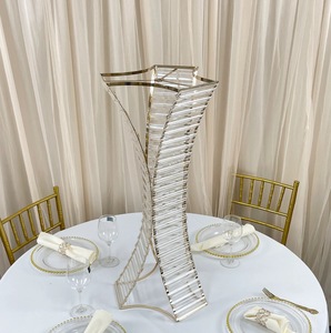 Supporto <span class=keywords><strong>per</strong></span> fiori in metallo argento oro 80cm decorazione matrimonio tavolo centrotavola vaso di fiori Stand <span class=keywords><strong>per</strong></span> decorazione festa di nozze - Product Image 4
