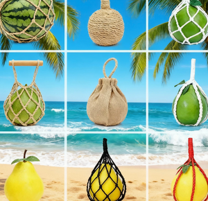 Ensemble de filets flottants de pêche en verre transparent de couleurs assorties personnalisées avec corde suspendue filet <span class=keywords><strong>à</strong></span> fruits - Product Image 2