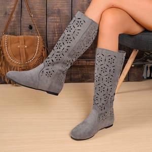 Botas Planas de Estilo Europeo y Americano para Mujer, Botas Largas de Caña Alta con Múltiples Formas de Uso - Product Image 4