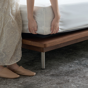 <span class=keywords><strong>Harper</strong></span>-Cama de matrimonio de cuero auténtico, cama doble suave minimalista, moderna, retro, antigua, para dormitorio principal, madera maciza - Product Image 6