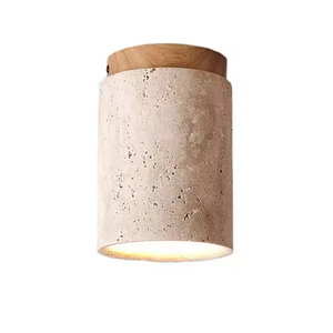 Wabi Sabi đá trang trí nội thất bề mặt <span class=keywords><strong>Led</strong></span> Downlight E27 Vàng travertine trần cho ăn uống cho khách sạn nhà ban công hành lang gỗ - Product Image 1