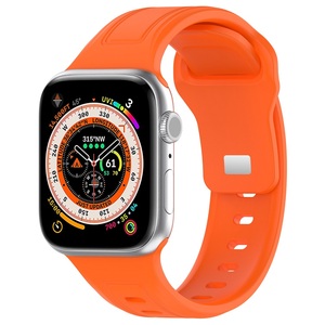 Para <span class=keywords><strong>Apple</strong></span> <span class=keywords><strong>Watch</strong></span> Band Ultra 49mm 45mm 41mm 44mm 42mm 40mm 38mm Pulsera Correa de reloj de silicona de color sólido - Product Image 2