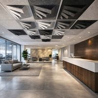 Panneaux acoustiques de plafond en feutre PET OEM professionnels, ignifuges, imperméables, insonorisants, décoratifs, suspendus, modernes, pour hôtel