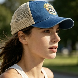 Gorra Trucker Blanca Bordada Personalizada, Unisex, Transpirable, de Malla, Estilo Béisbol Vintage, Ajustable, para Exteriores - Product Image 6