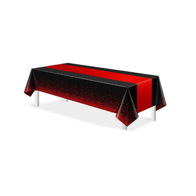 Drapeau de table rouge - Nappe noire