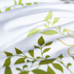 Vente chaude en Ouganda, linge de lit en polyester imprimé, imprimé végétal, literie king size, ensembles de housses de couette vertes, grossiste - Product Image 6