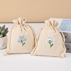 Bolsa de Algodón Orgánico Personalizada con Cordón, Bolsa de Regalo para Joyería, Bolsa de Almacenamiento Ecológica para Fiestas - Product Image 4