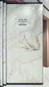 Nouvelle Arrivée Carrelage en Pierre Frittée Polie de Luxe 1600x3200mm Blanc avec Veines Dorées, Assortiment 3 Côtés, Antidérapant et Résistant aux Acides pour Sol - Product Image 3