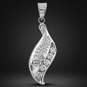 Pendentif Art Palace en argent 925 avec cristaux de strass, design végétal, style vintage, bijoux unisexe pour tous les jours - Product Image 2